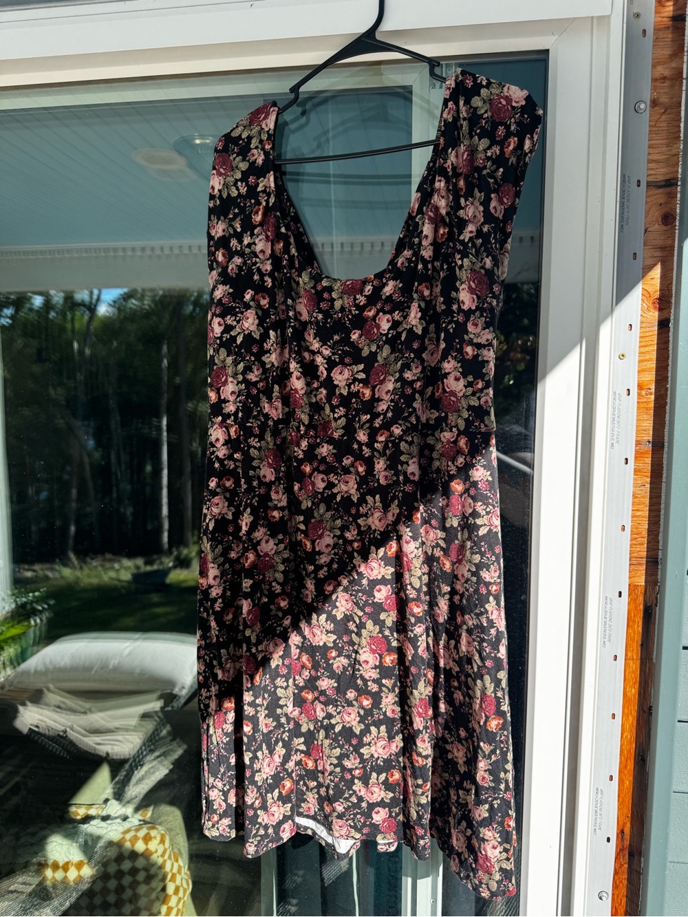 Torrid Floral Scoop Neck Black & Pink Women's Dress